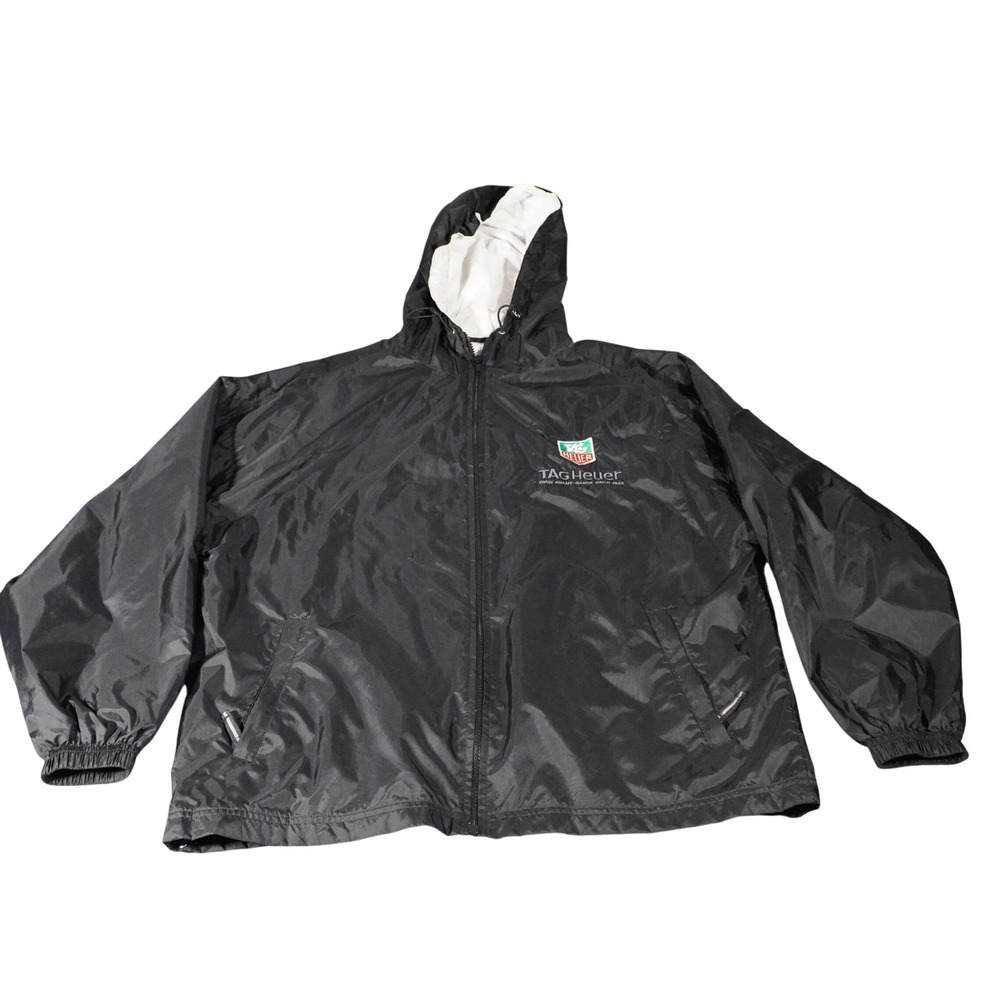 TAG Heuer Swiss Avant Garde Nylon‎ Hooded Jacket Windbreaker Black Medium